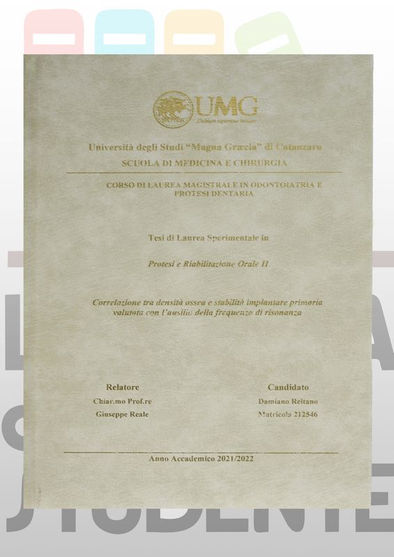 Rilegatura Tesi di Laurea BIANCO MARMO  stampa oro