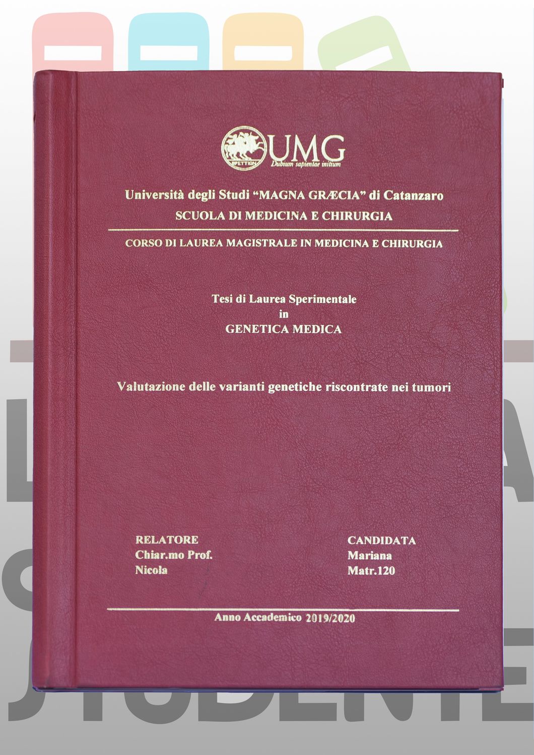 Rilegatura Tesi di Laurea FASHION RED stampa oro/argento