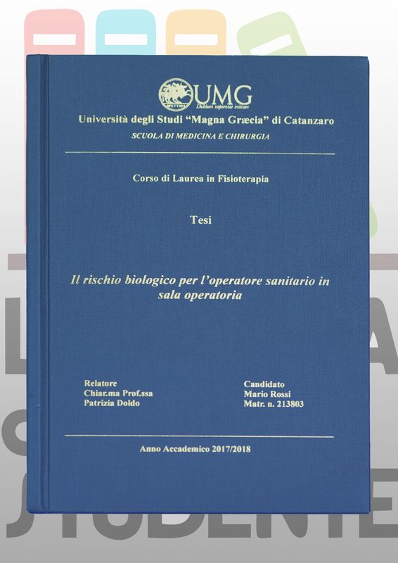 Rilegatura Tesi di Laurea EUROPA BLU stampa oro/argento