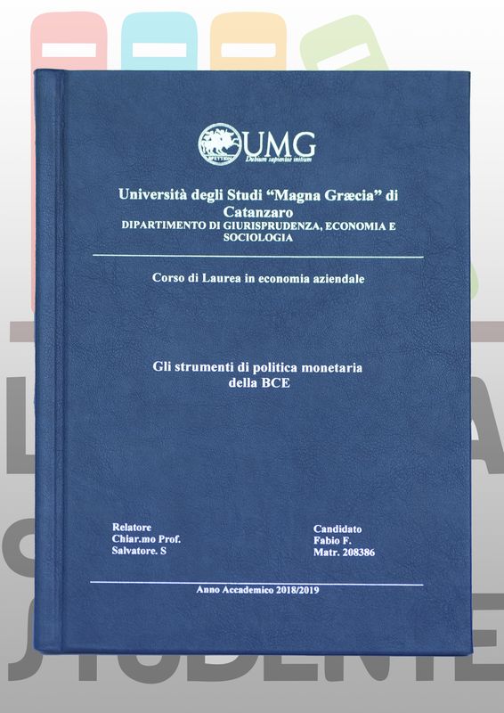 Rilegatura Tesi di Laurea FASHION BLU stampa oro/argento