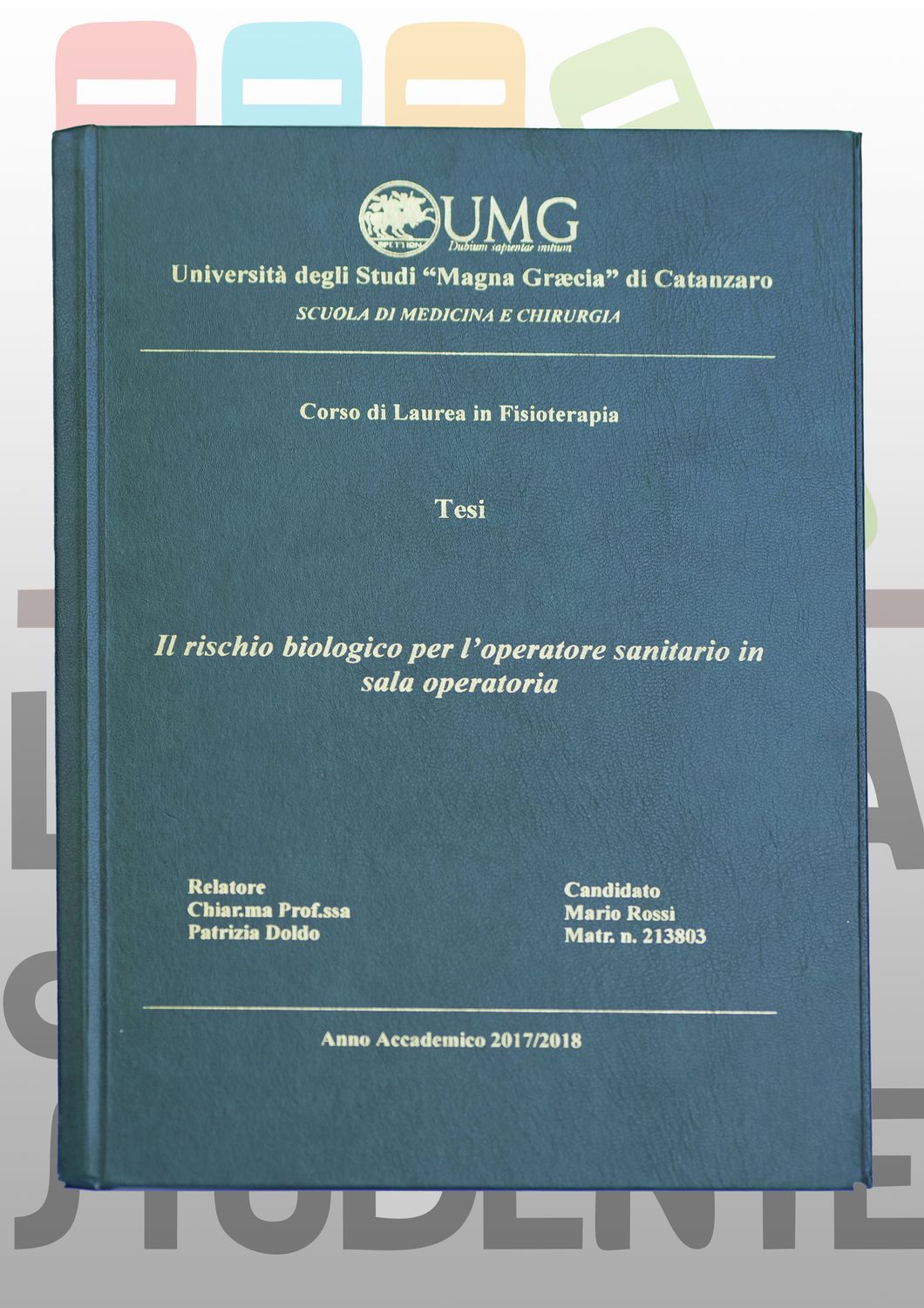 Rilegatura Tesi di Laurea STYLE VERDE stampa oro/argento
