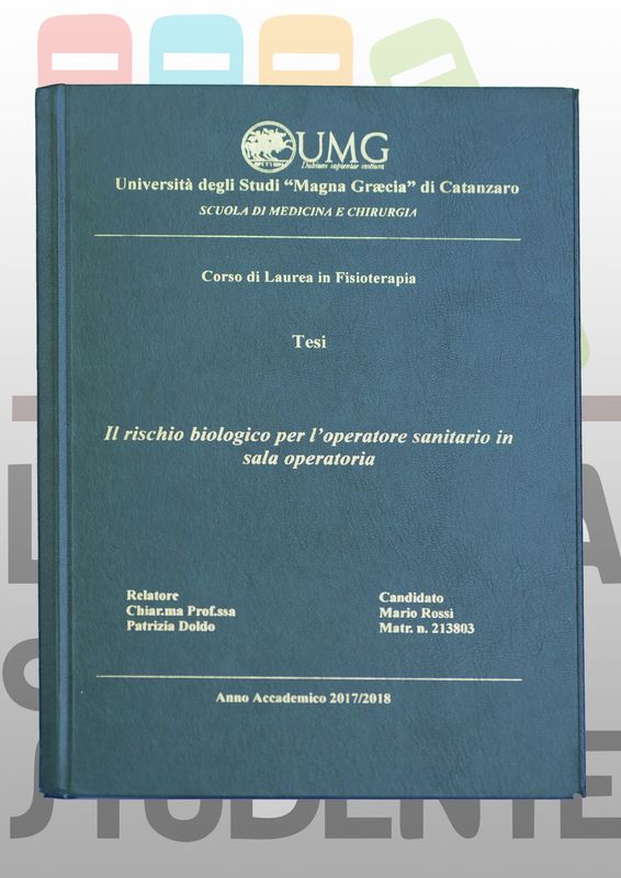 Rilegatura Tesi di Laurea STYLE VERDE stampa oro/argento