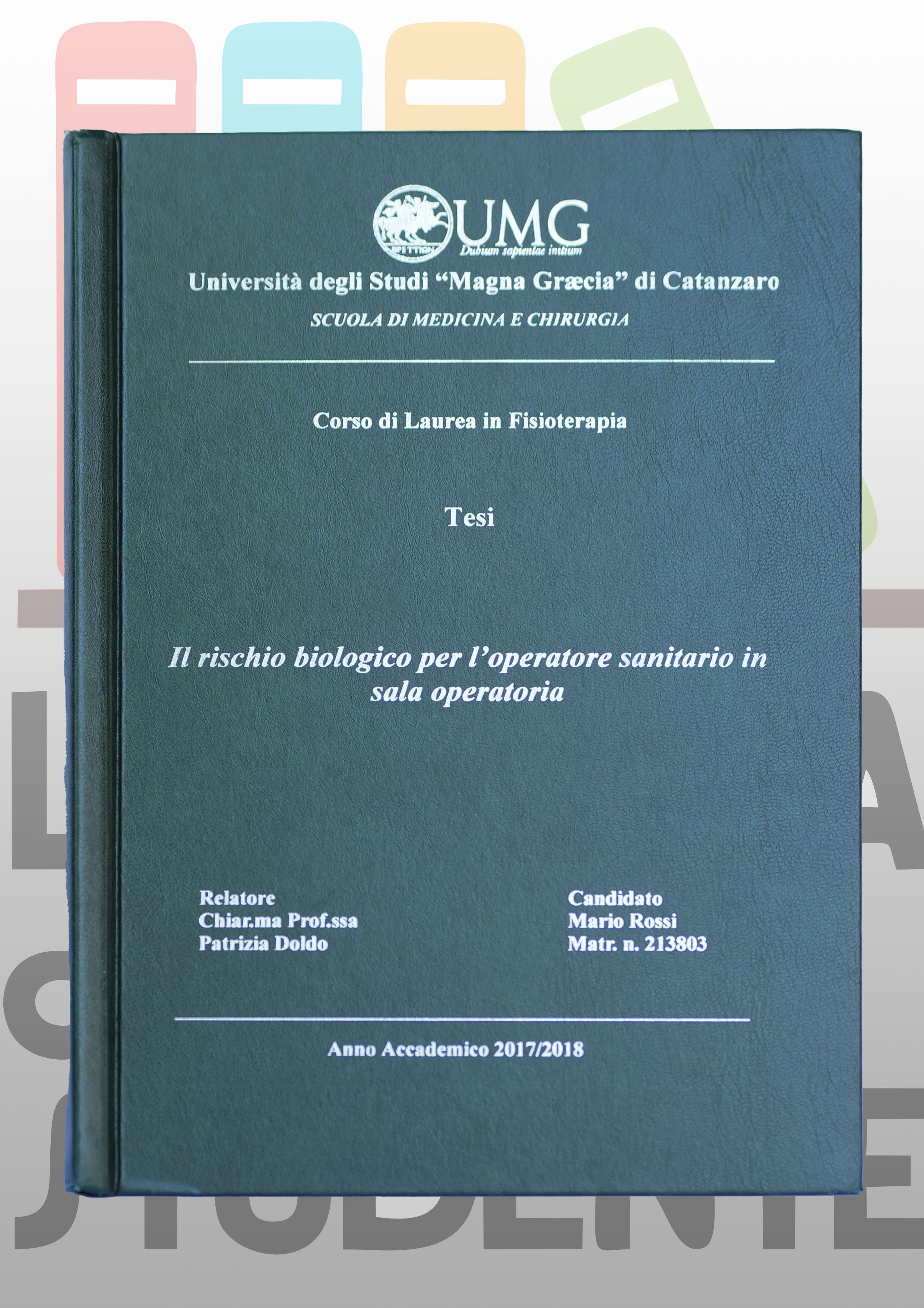 Rilegatura Tesi di Laurea STYLE VERDE stampa oro/argento