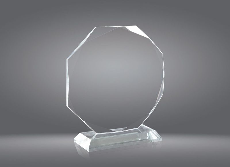 Premio cristal octagonal
