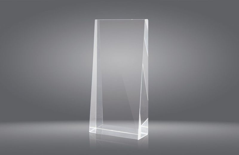 Premio cristal rectángulo semiplano
