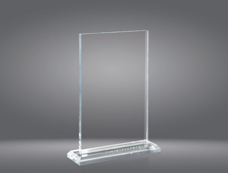 Premio cristal rectángulo delgado