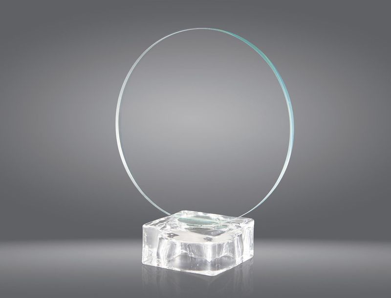 Premio cristal círculo  base ancha