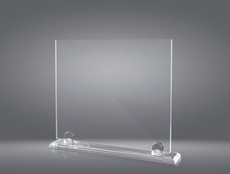 Premio cristal rectángulo delgado horizontal