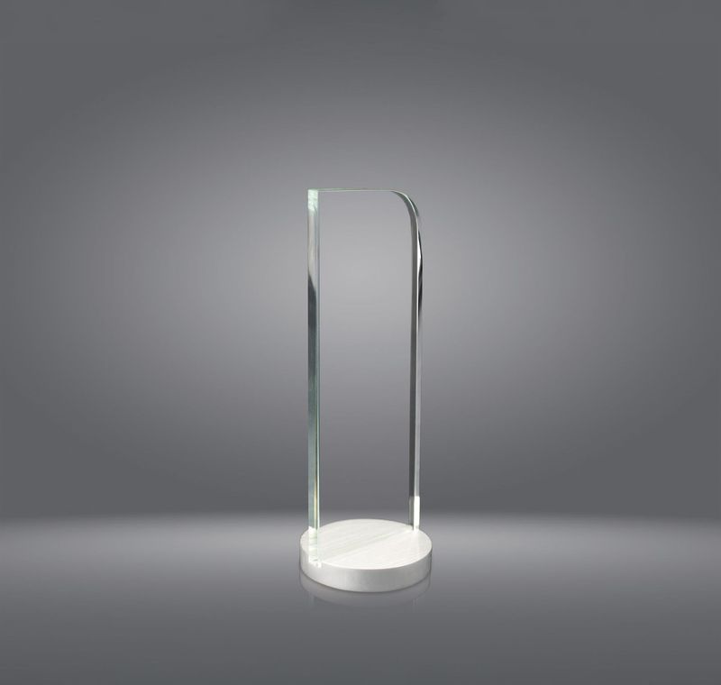 Premio cristal alargado base aluminio