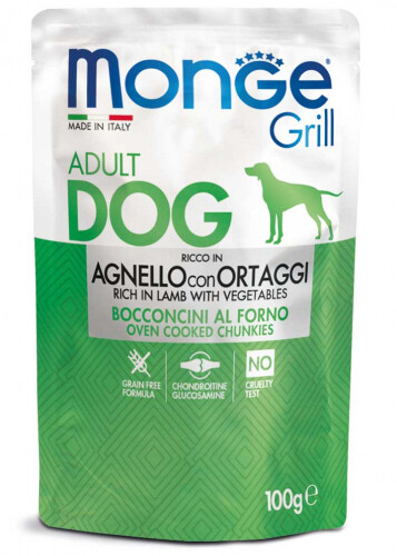 Monge - Grill Adult Dog Bocconcini Agnello Ortaggi 10pz