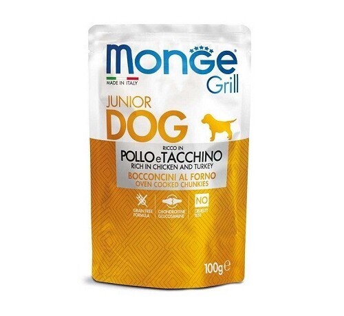 Monge - Grill Puppy & Junior Bocconcini Pollo e Tacchino 10pz