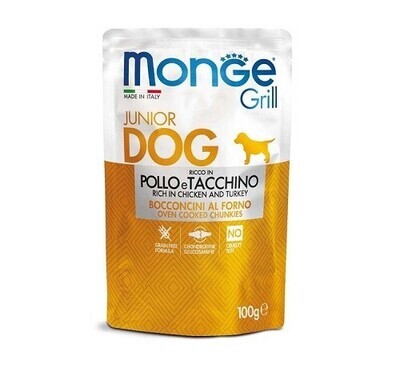 Monge - Grill Puppy & Junior Bocconcini Pollo e Tacchino 10pz