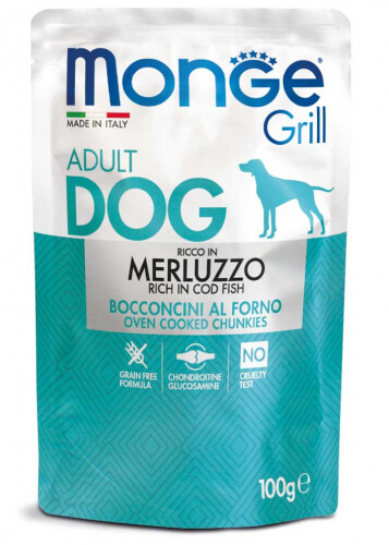 Monge - Grill Adult Dog Bocconcini Merluzzo 10pz