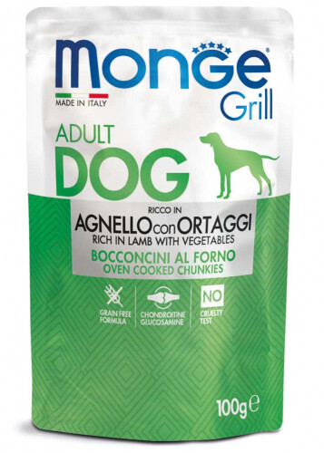 Monge Grill Bocconcini – Ricco in Agnello con Ortaggi – Adult