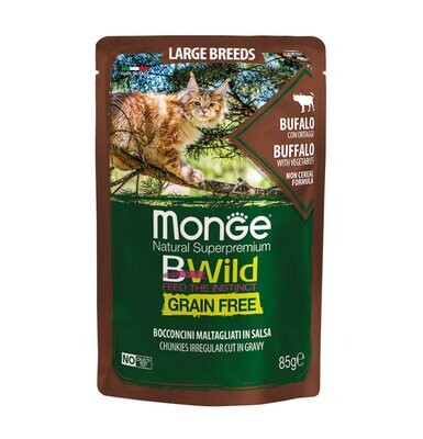 MONGE-BWild Gatto Large Breeds al Bufalo con Ortaggi