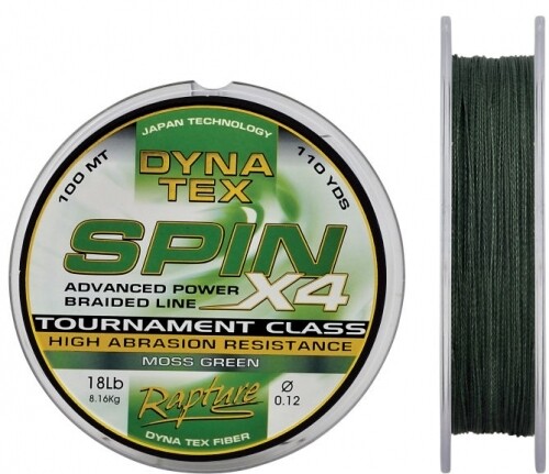 DYNA TEX SPIN X4 - Moss Green - 100mt - 0.20 mm/ 13,61 kg