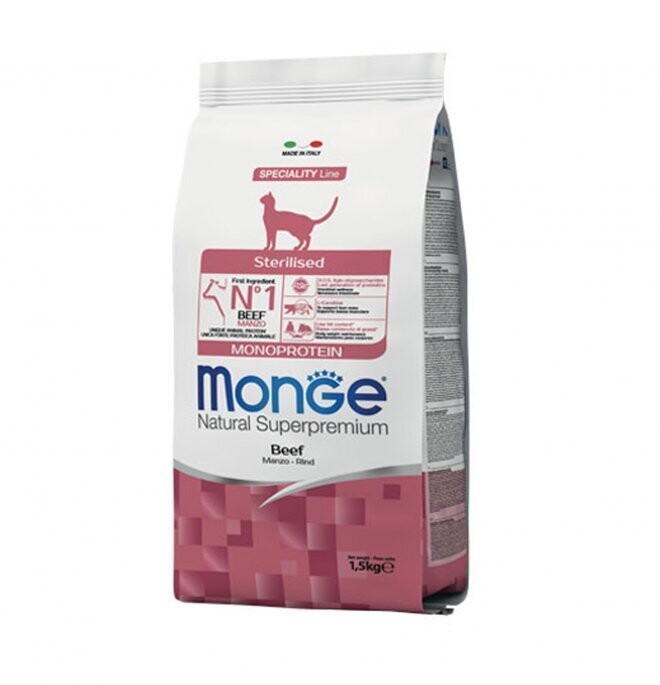 MONGE-Superpremium Gatto Adult Sterilizzato al Manzo