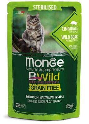 Monge-bwild gatto sterilizzato al cinghiale e ortaggi