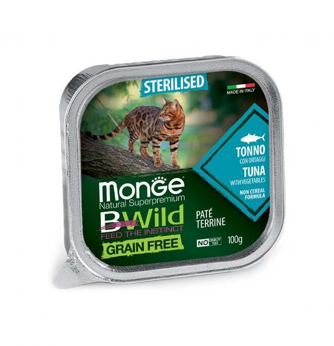 MONGE - BWild Gatto Sterilizzato al Tonno con Ortaggi