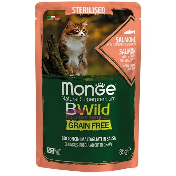 MONGE - BWILD GATTO STERILIZZATO SALMONE