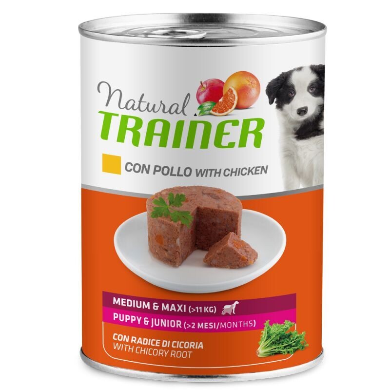 TRAINER - Natural Medium/Maxi Puppy & Junior umido Pollo