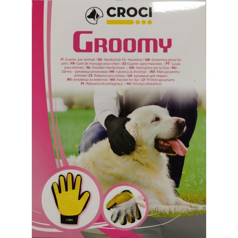 CROCI - GUANTO IN TPR PER CANI GATTI E ALTRI ANIMALI 5 DITA GROOMY