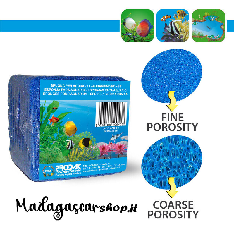 PRODAC -  Spugne per Acquari  Grana Fine 10X10X10