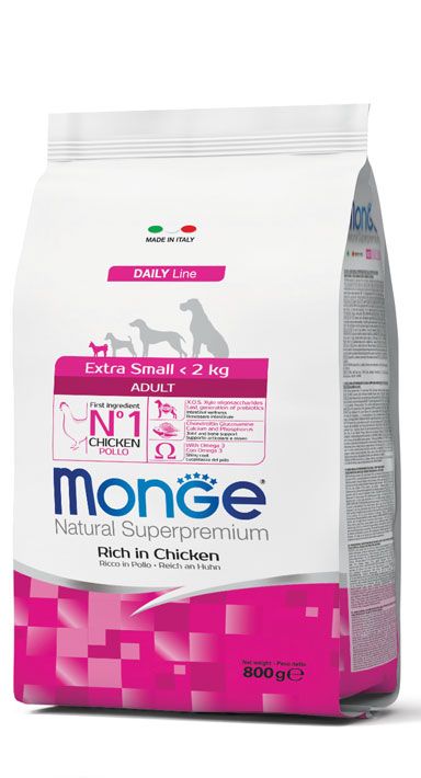 MONGE Natural Superpremium Extra Small Puppy & Junior Ricco di Pollo