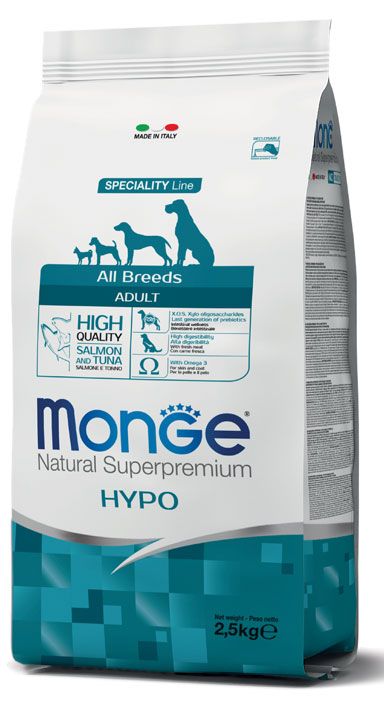 MONGE Natural Superpremium All Breeds Adult Hypo con Salmone e Tonno