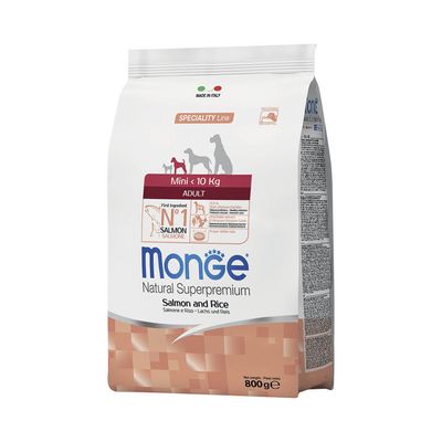 MONGE Natural Superpremium Mini Adult Monoprotein Salmone con Riso