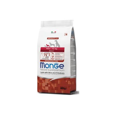 MONGE Natural Superpremium Mini Adult Monoprotein Agnello con Riso e Patate