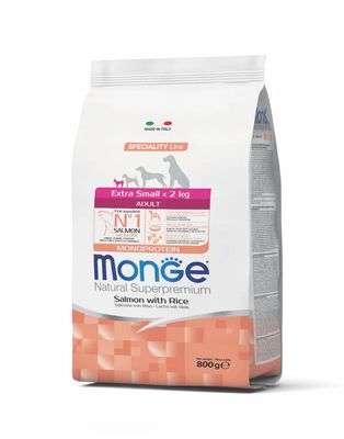 MONGE  Natural Superpremium Extra Small Adult Monoprotein Salmone con Riso