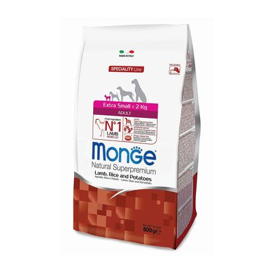 MONGE Natural Superpremium Extra Small Adult Agnello con Riso e Patate