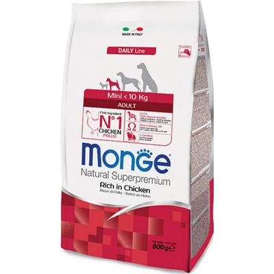 MONGE Natural Superpremium Mini Adult Ricco in Pollo