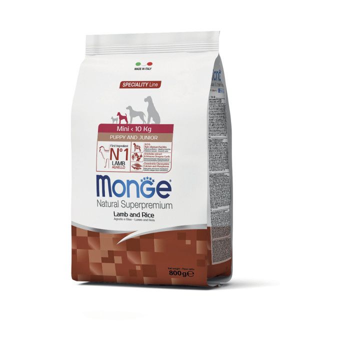 MONGE Natural Superpremium Mini Puppy & Junior Monoprotein Agnello con Riso