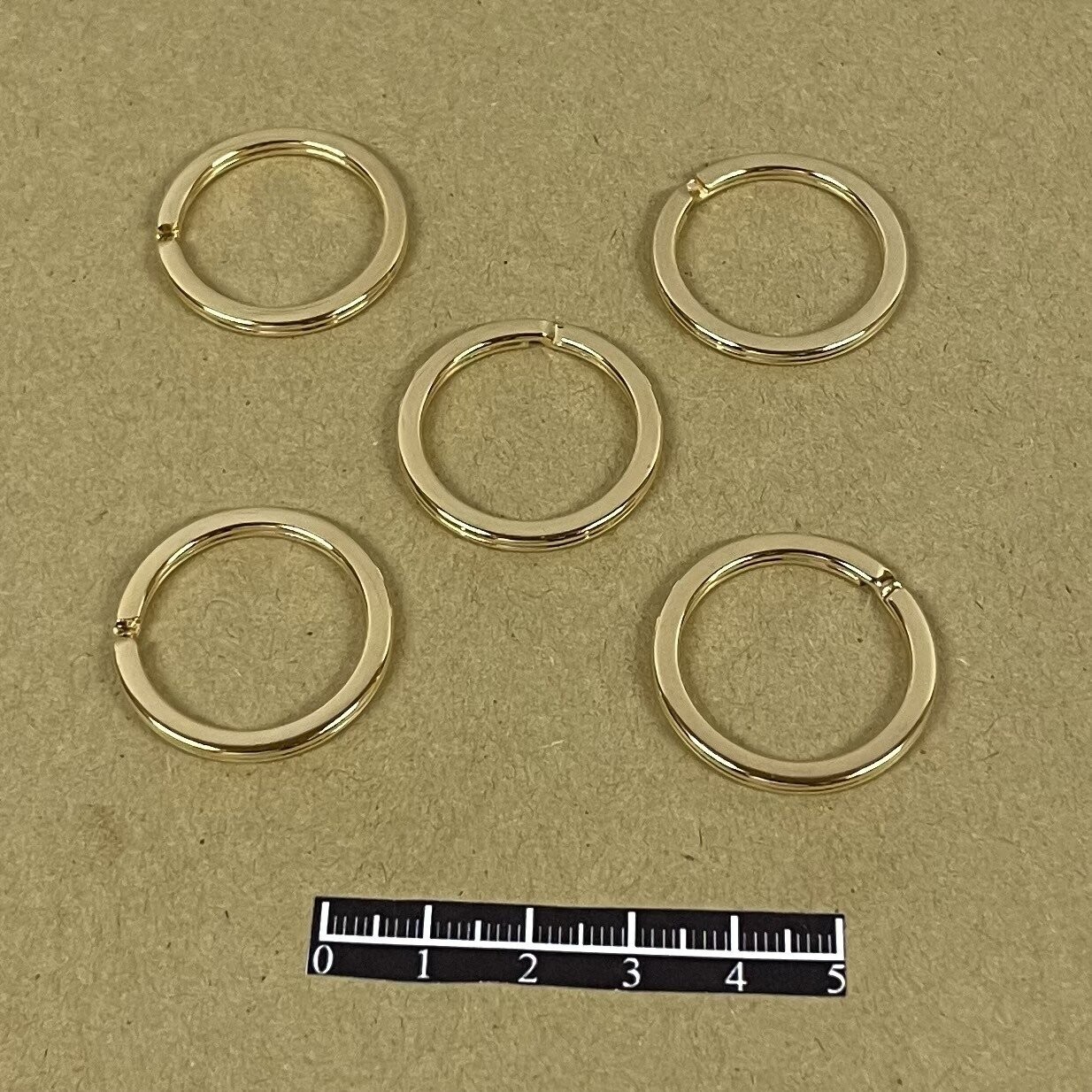 Anneau brisé plat Doré - x 5, Diamètre: 21mm