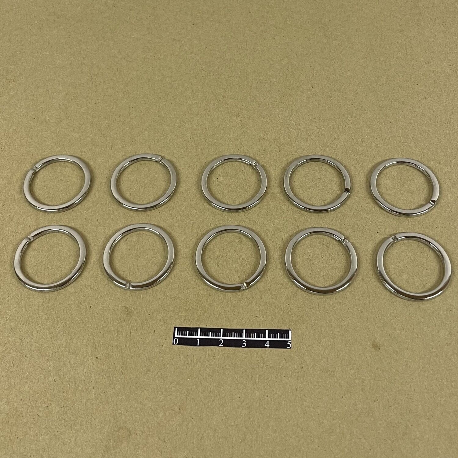 Anneau brisé  plat Nickel - x 10, Diamètre: 21mm