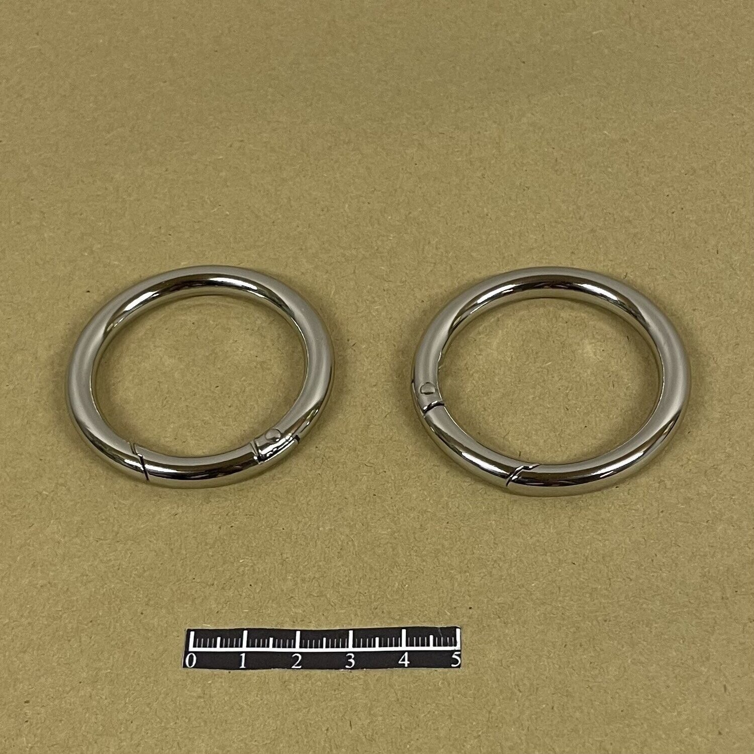 Mousqueton rond 40mm - x 2, Finition: Nickel