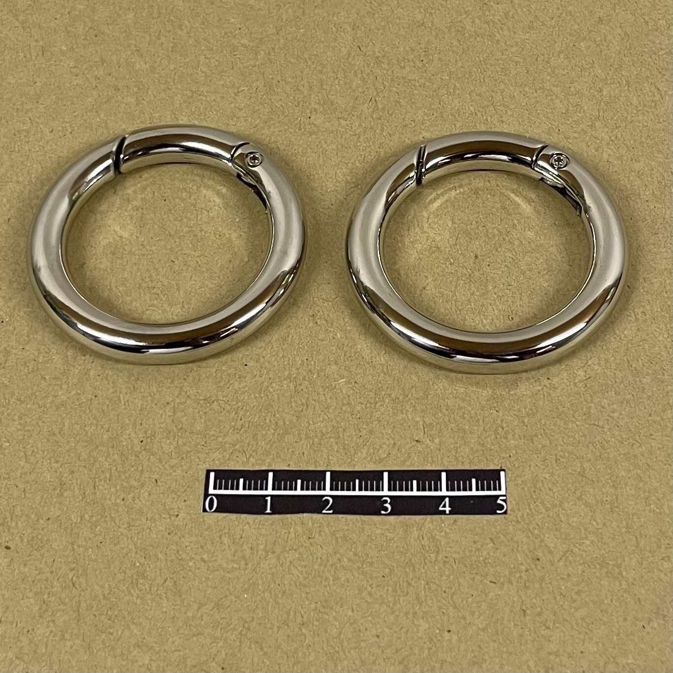 Mousqueton rond 35mm - x 2, Finition: Nickel
