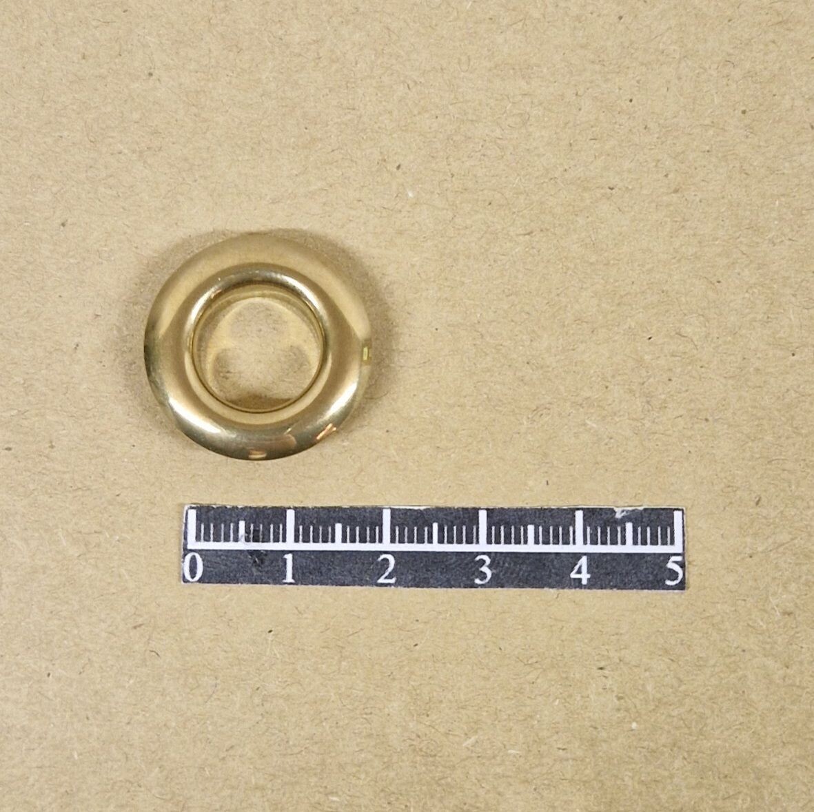 Ensemble œillet bombé Ø12mm Laiton Jaune - x 20