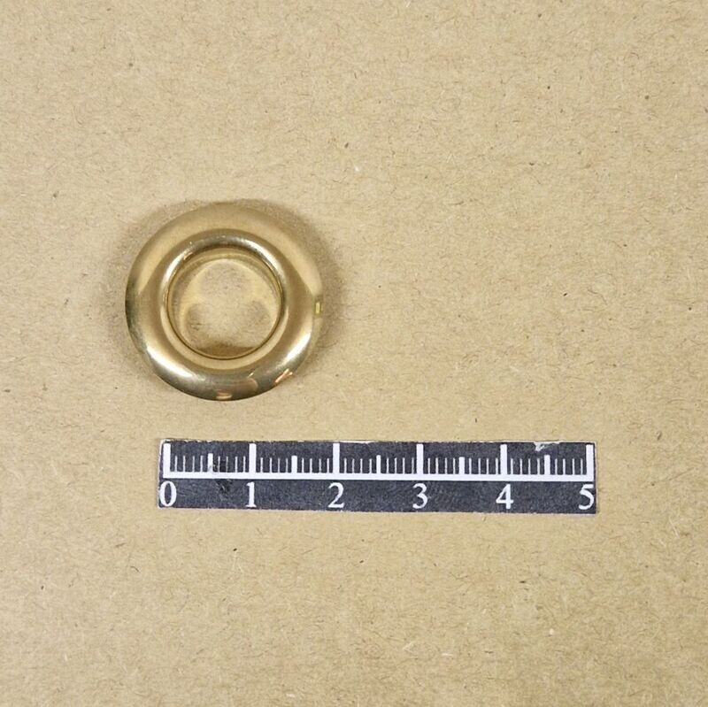 Ensemble œillet bombé Ø12mm Laiton Jaune - x 20