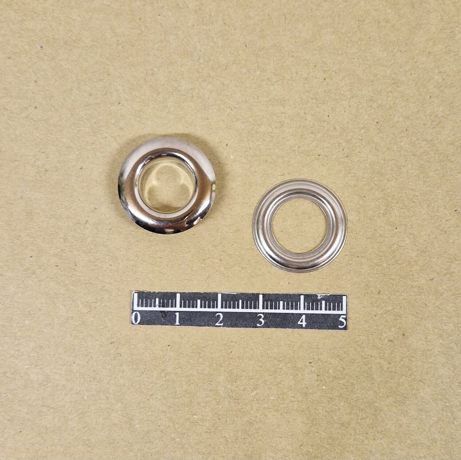 Ensemble œillet bombé Ø12,00mm Laiton Nickel - x 20, Rondelle: Rondelle simple