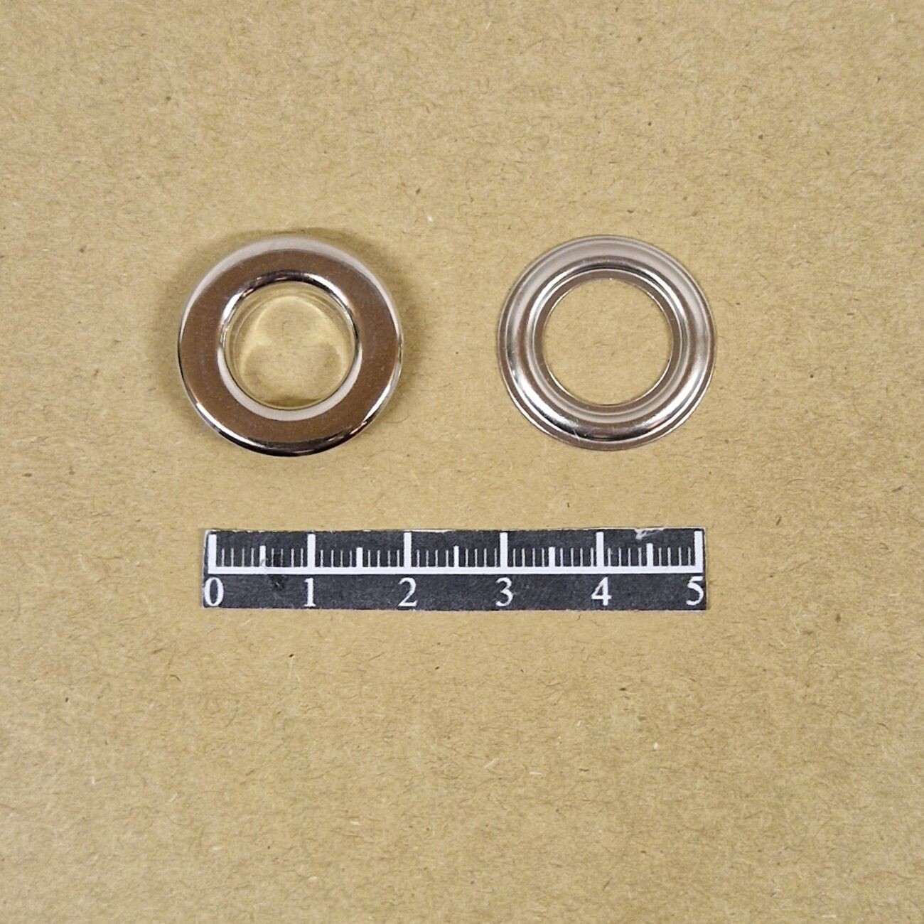 Ensemble œillet plat Ø12,00mm Laiton Nickel - x 20, Rondelle: Rondelle simple