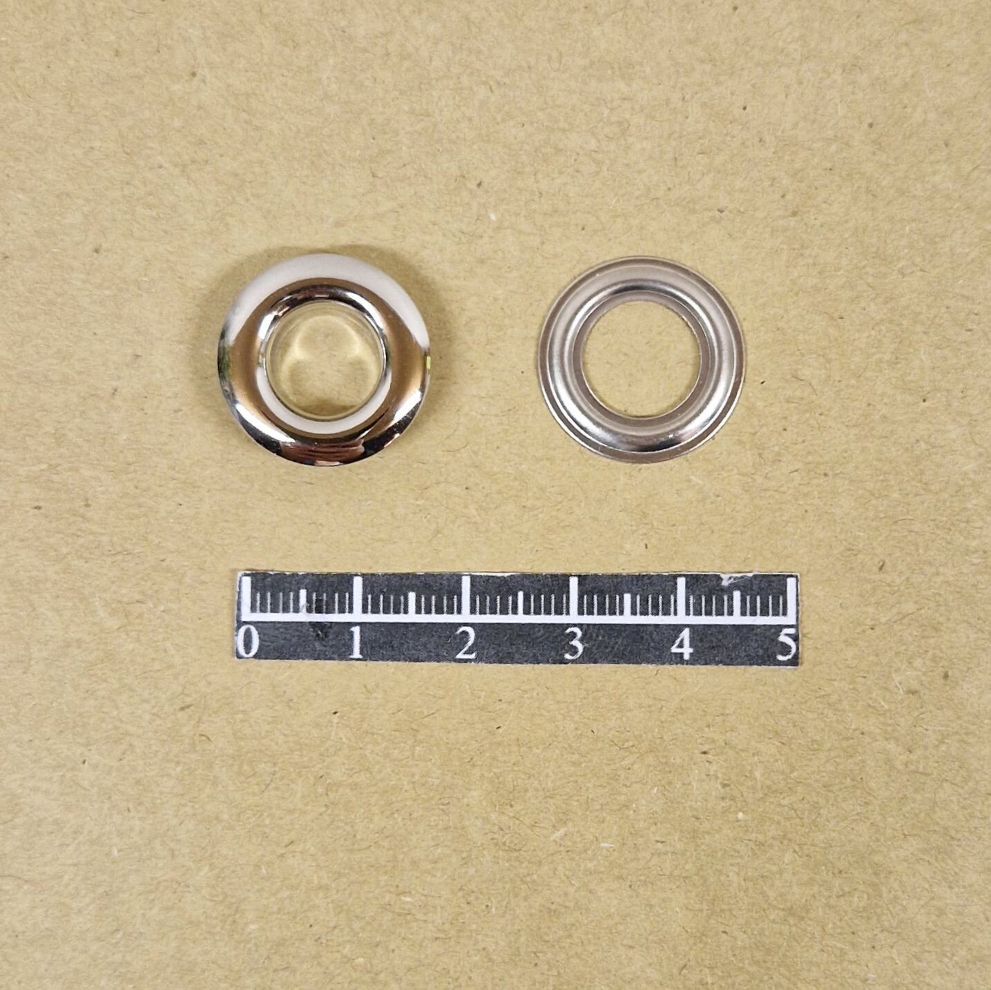 Ensemble œillet bombé Ø9,5mm Laiton Nickel - x 20, Rondelle: Rondelle simple