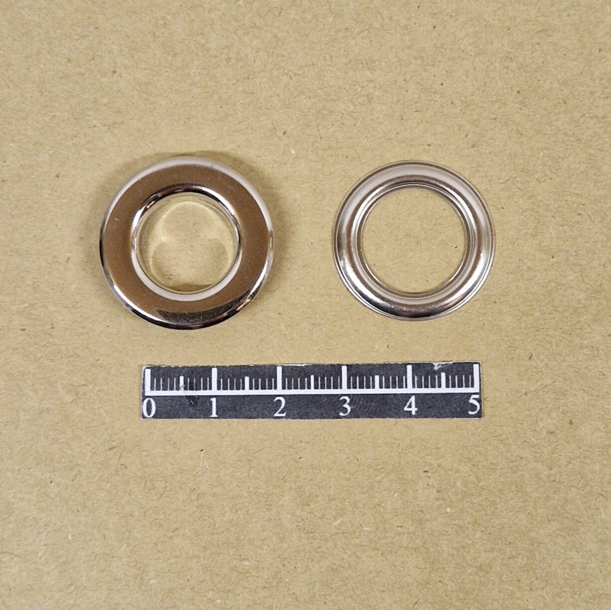 Ensemble œillet plat Ø14,00mm Laiton Nickel - x 20, Rondelle: Rondelle simple