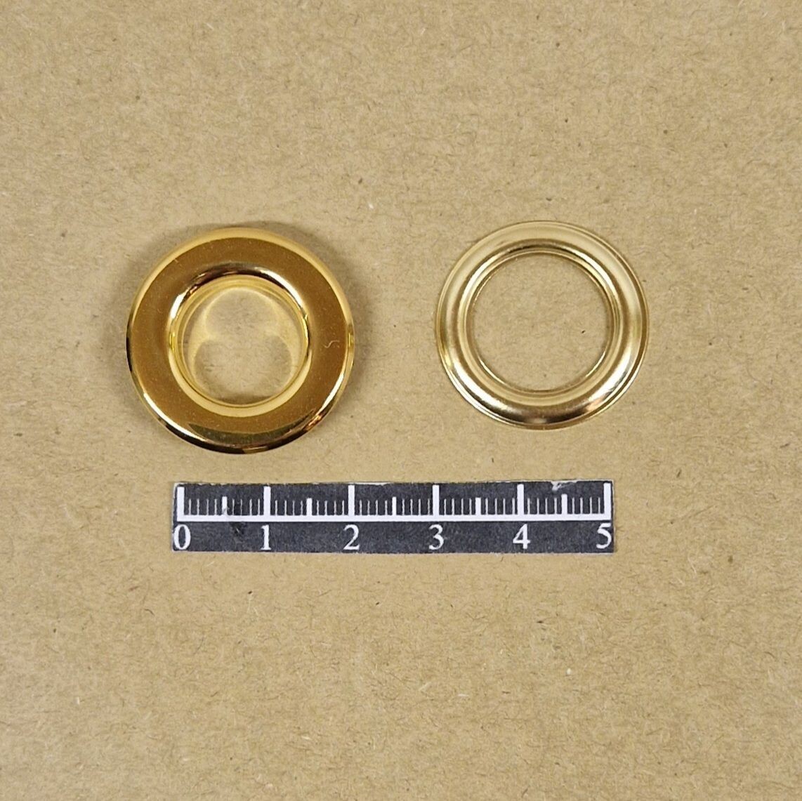 Ensemble œillet plat Ø14,00mm Laiton Doré- x 20, Rondelle: Rondelle simple