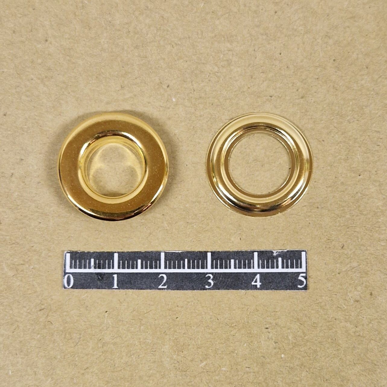 Ensemble œillet plat Ø12,00mm Laiton Doré - x 20, Rondelle: Rondelle simple