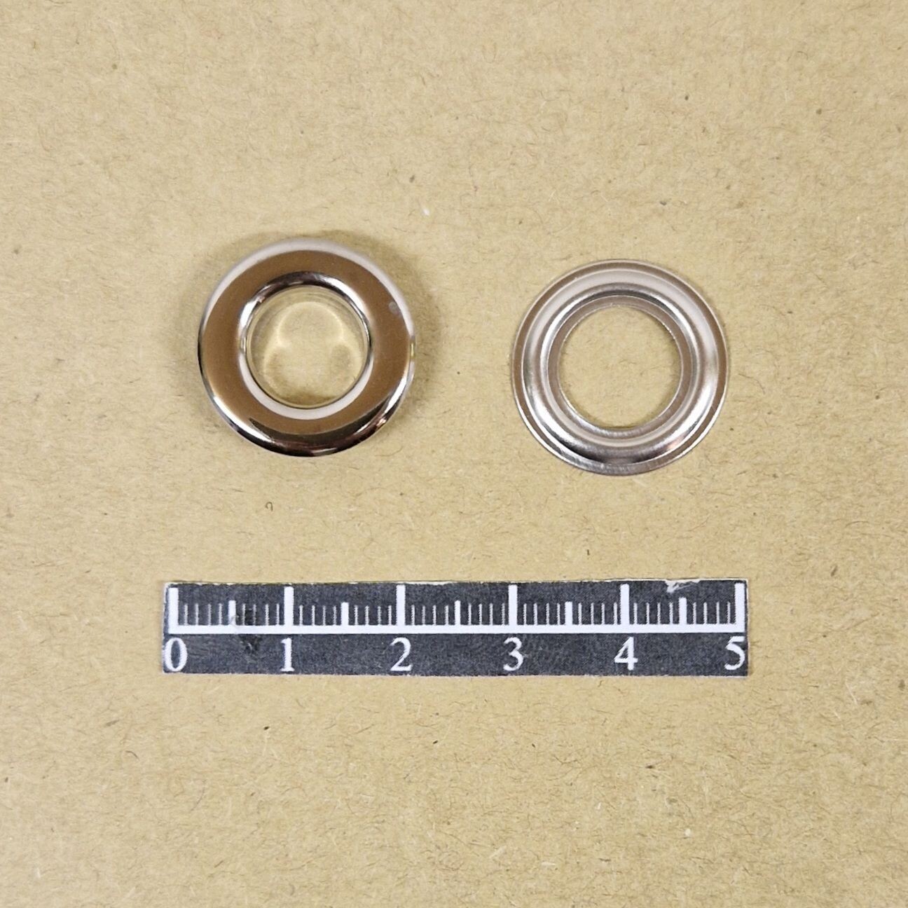 Ensemble œillet plat Ø9,50mm Laiton Nickel - x 20, Rondelle: Rondelle simple