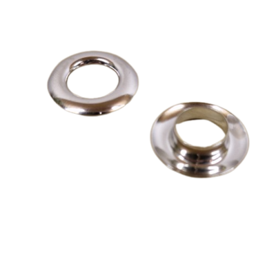 Domed brass eyelets