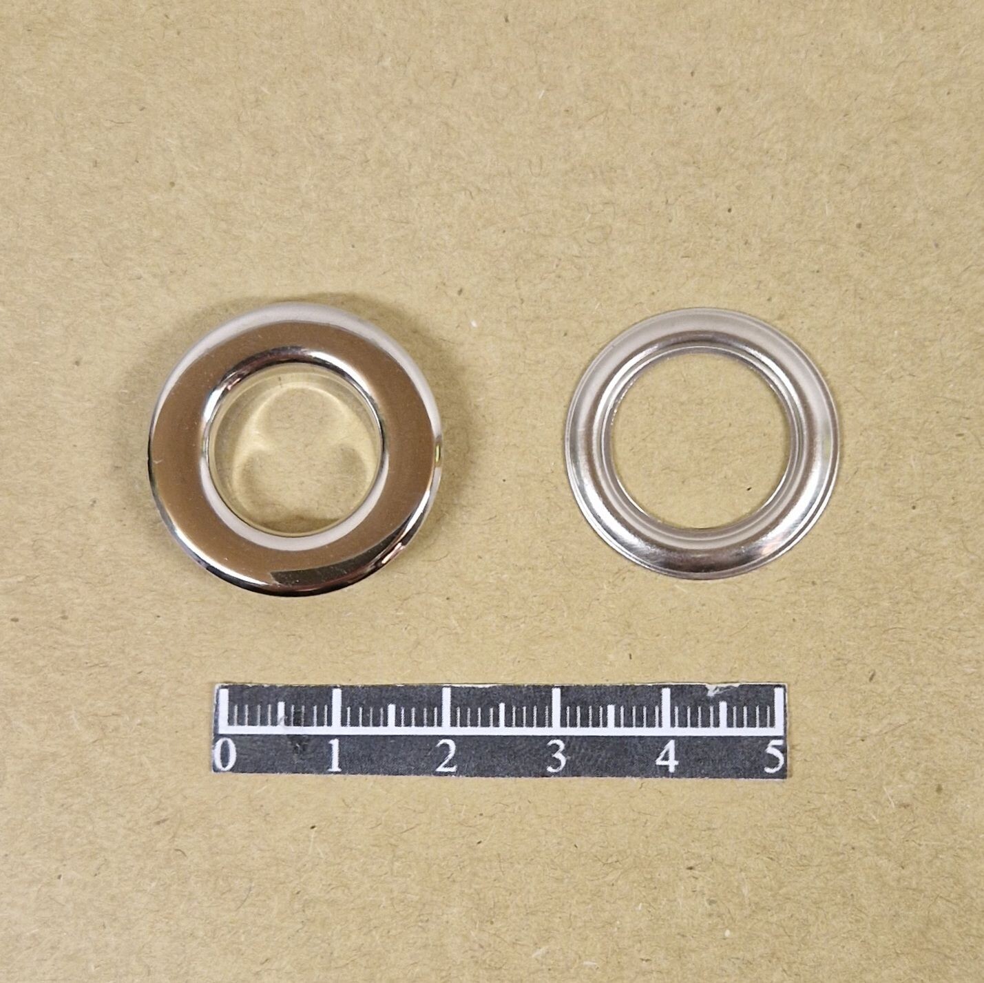 Ensemble œillet plat Ø14,00mm Laiton Nickel - x 20, Rondelle: Rondelle simple